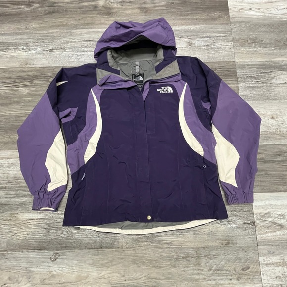 The North Face Women's L Purple Hooded Hyvent Windbreaker Rain Winter Jacket - Picture 1 of 14
